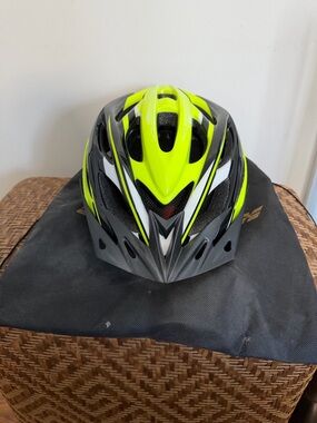 High-Visibility Neon Yellow & Gray Bike Helmet
